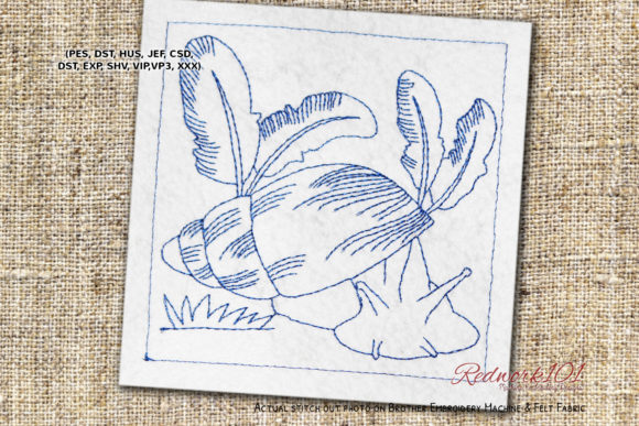 Banana Rasp Snail Redwork Embroidery Review