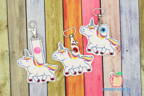 Beautiful Unicorn ITH Snaptab Keyfob