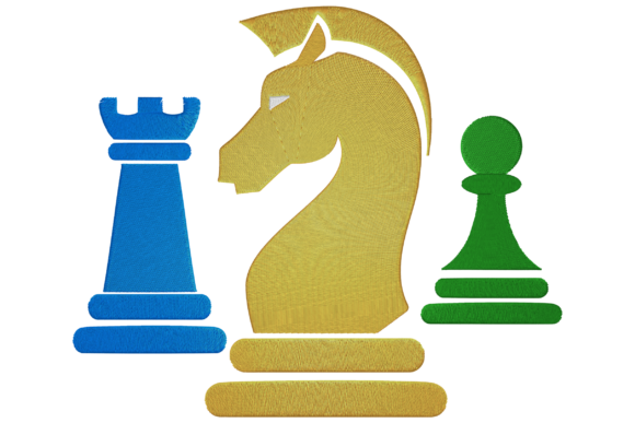 Chess Pieces Embroidery Design