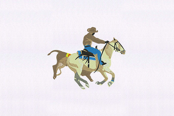 Racing Cowboy Embroidery Design