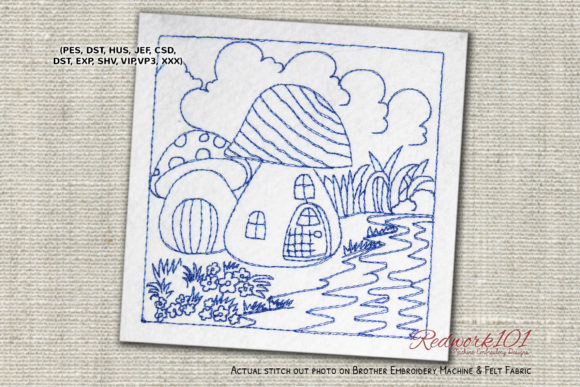 River Side Mushroom House Embroidery Design Review