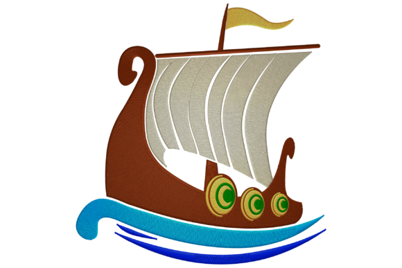 Viking Ship: A Nordic Embroidery Design for Holiday Charm