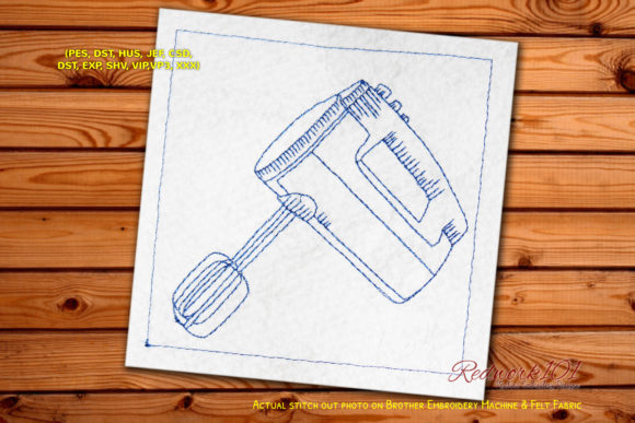 Vintage Kitchen Mixer Redwork Embroidery Review