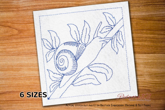 White Garden Snail Redwork Embroidery Review